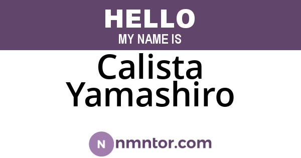 Calista Yamashiro