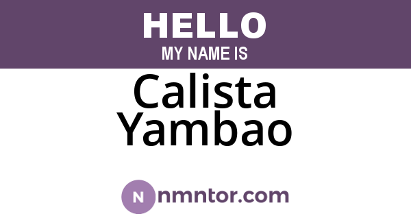Calista Yambao