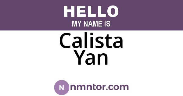 Calista Yan