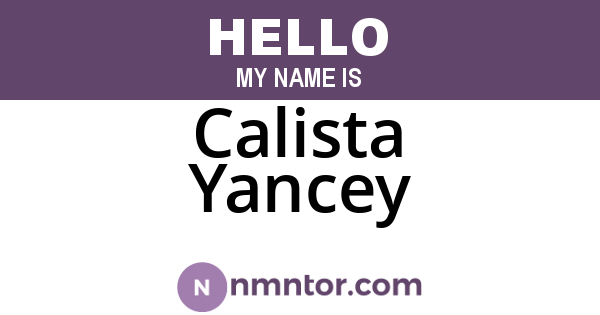 Calista Yancey