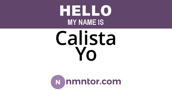 Calista Yo