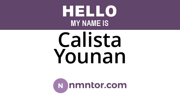 Calista Younan
