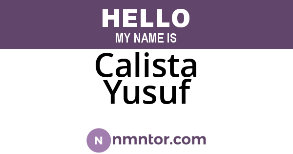 Calista Yusuf