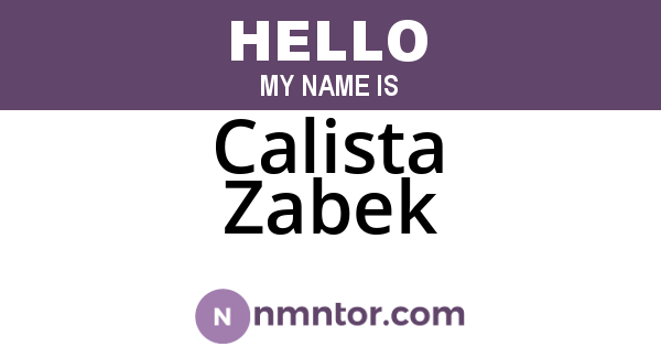 Calista Zabek