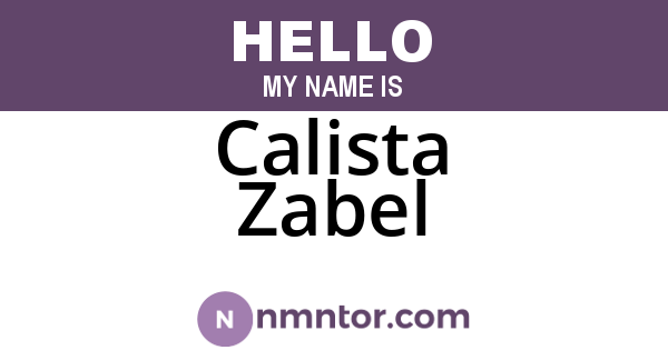 Calista Zabel