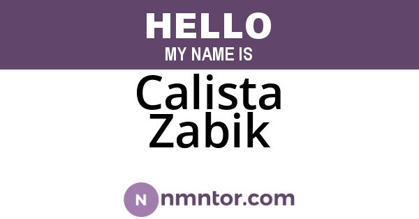Calista Zabik