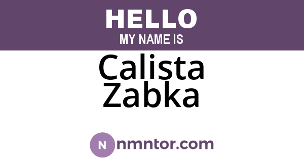 Calista Zabka
