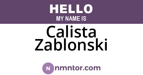 Calista Zablonski