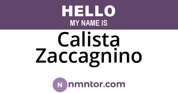 Calista Zaccagnino