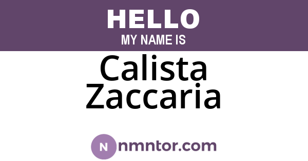 Calista Zaccaria