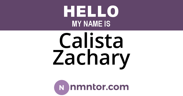 Calista Zachary