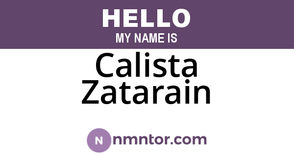 Calista Zatarain
