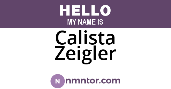 Calista Zeigler
