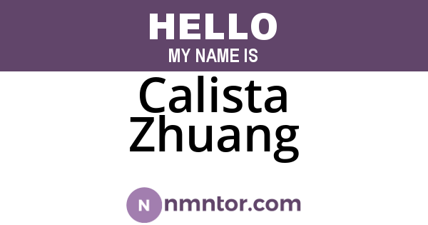Calista Zhuang