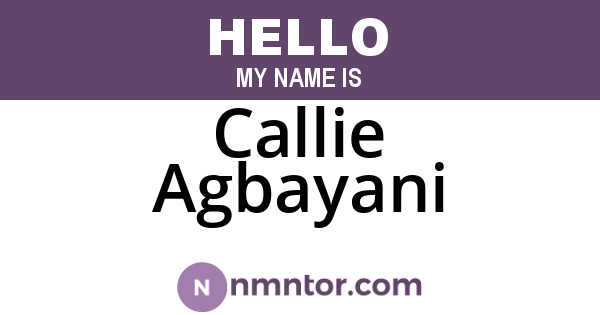 Callie Agbayani