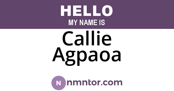 Callie Agpaoa