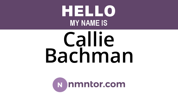 Callie Bachman