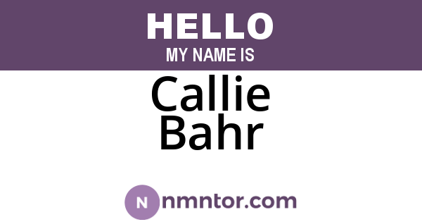 Callie Bahr