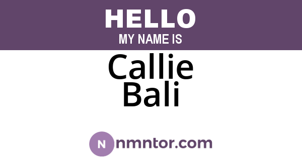 Callie Bali