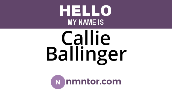 Callie Ballinger
