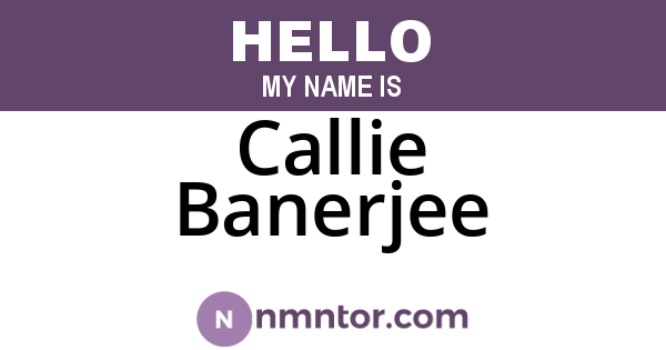 Callie Banerjee