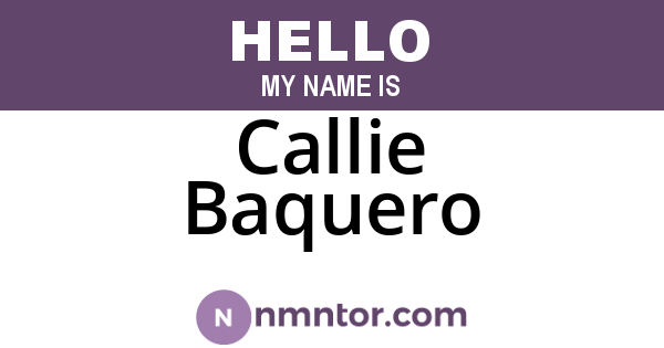 Callie Baquero