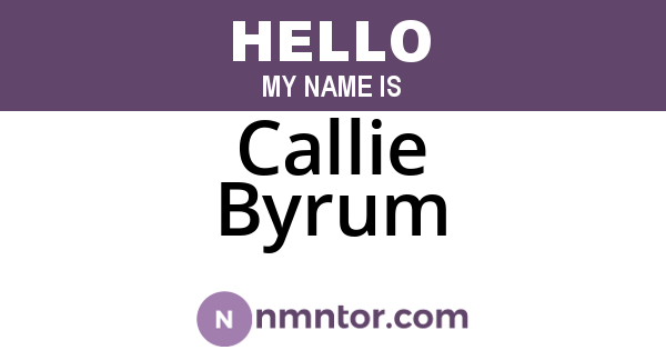 Callie Byrum