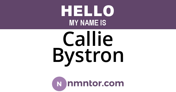 Callie Bystron
