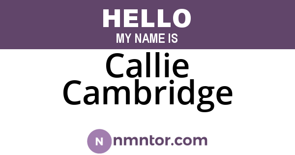 Callie Cambridge