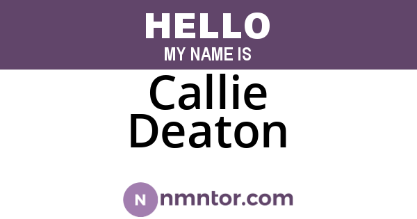Callie Deaton