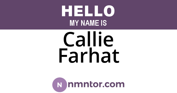 Callie Farhat