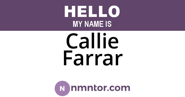 Callie Farrar