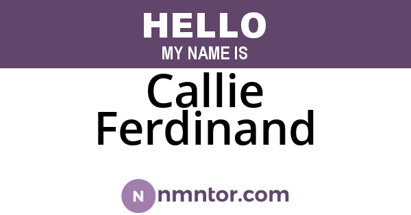 Callie Ferdinand