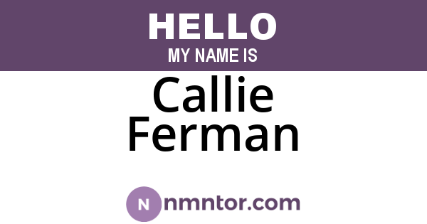 Callie Ferman