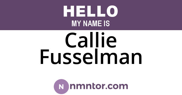 Callie Fusselman