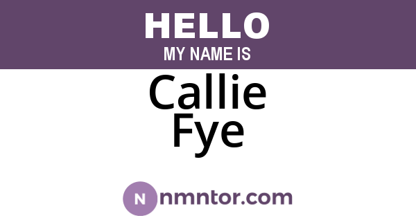 Callie Fye