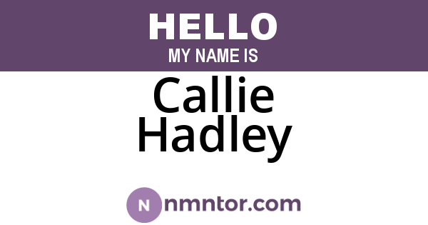 Callie Hadley
