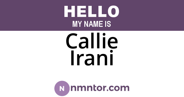 Callie Irani