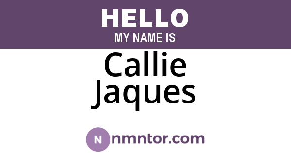 Callie Jaques