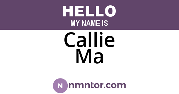 Callie Ma