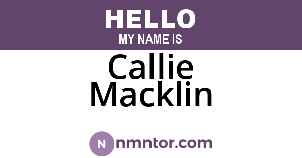 Callie Macklin