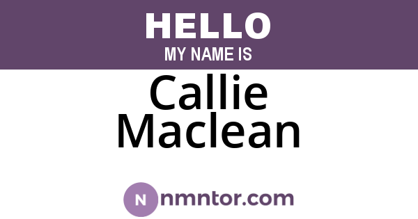 Callie Maclean