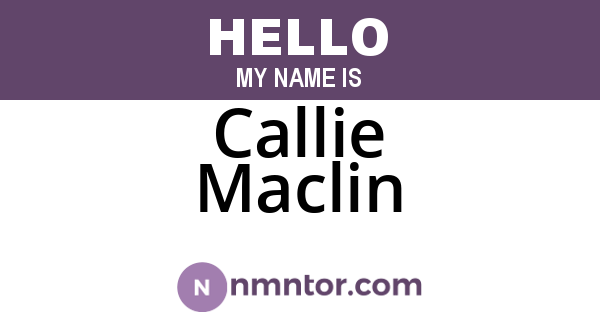 Callie Maclin