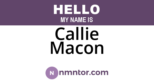 Callie Macon