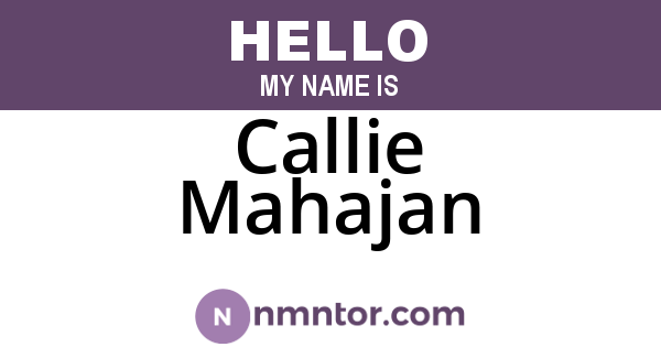 Callie Mahajan