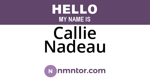 Callie Nadeau
