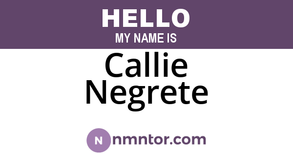 Callie Negrete