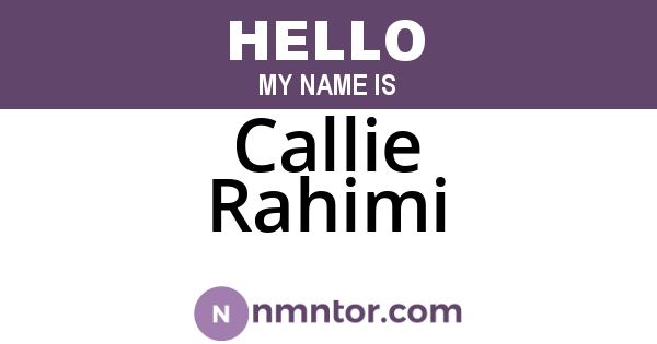 Callie Rahimi