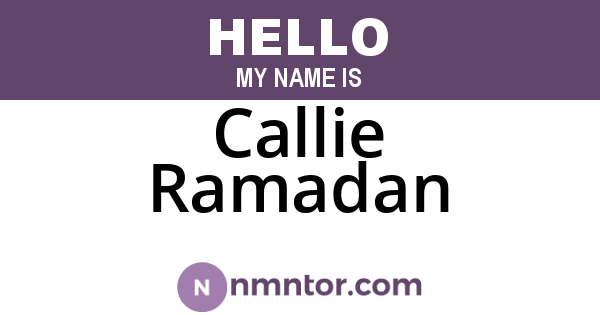 Callie Ramadan