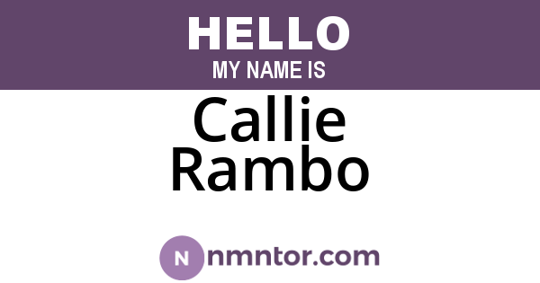 Callie Rambo